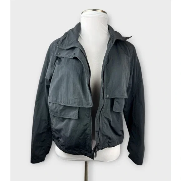 Lululemon Always Effortless Jacket Full Zip Hooded Water Repellent Black Size 10 - Picture 14 of 16